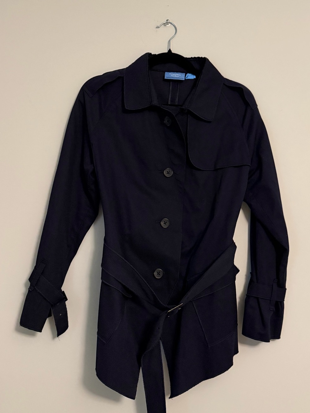 Simply Vera Vera Wang Navy Belted Trench Jacket